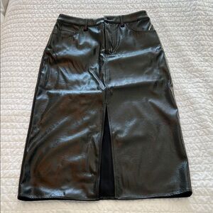 Rails Black Faux Leather Midi Skirt